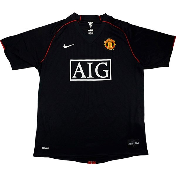 Camiseta Manchester United Replica Tercera Ropa Retro 2007 2008 Negro